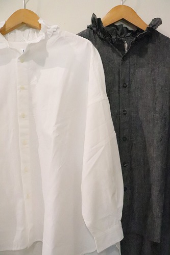 Yarmo ヤーモ dungaree ruffle shirts