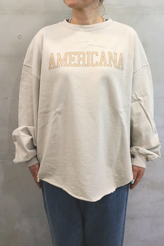 美品　Americana アメリカーナ ボンディングプルオーバー Americana アメリカーナ USED加工 L/S T(AMERICANA)