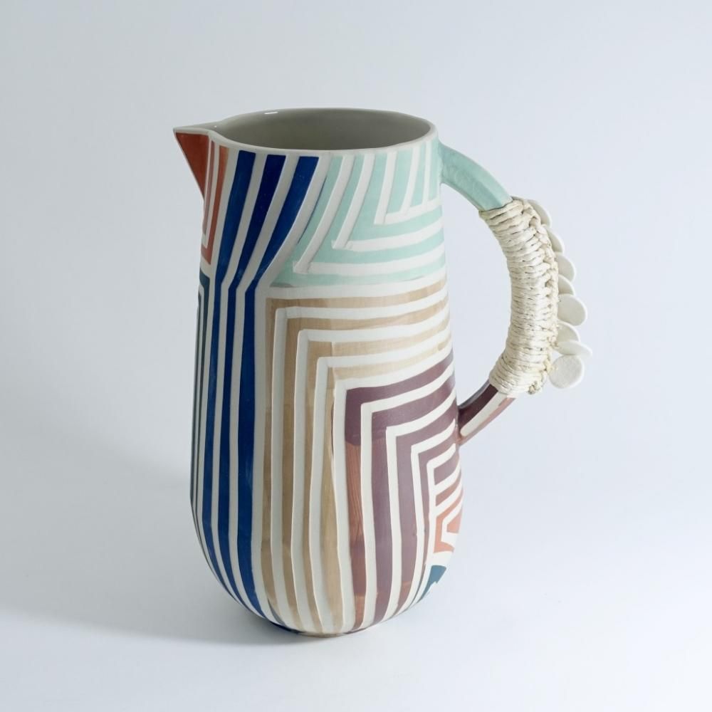 tall striped jug