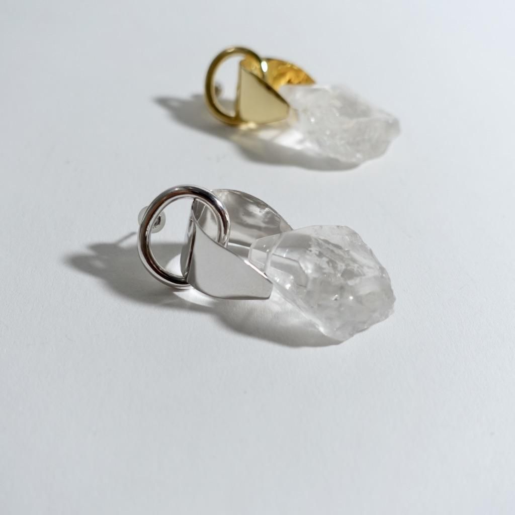 クリスタルカット シルバーピアス 片耳用 クリスタルピアス(片耳)シルバー - gallery, あるゐは_shop