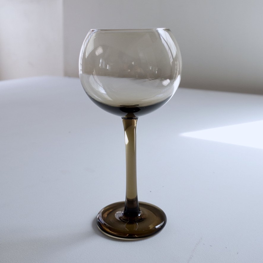 bubble wineglass_アンバー