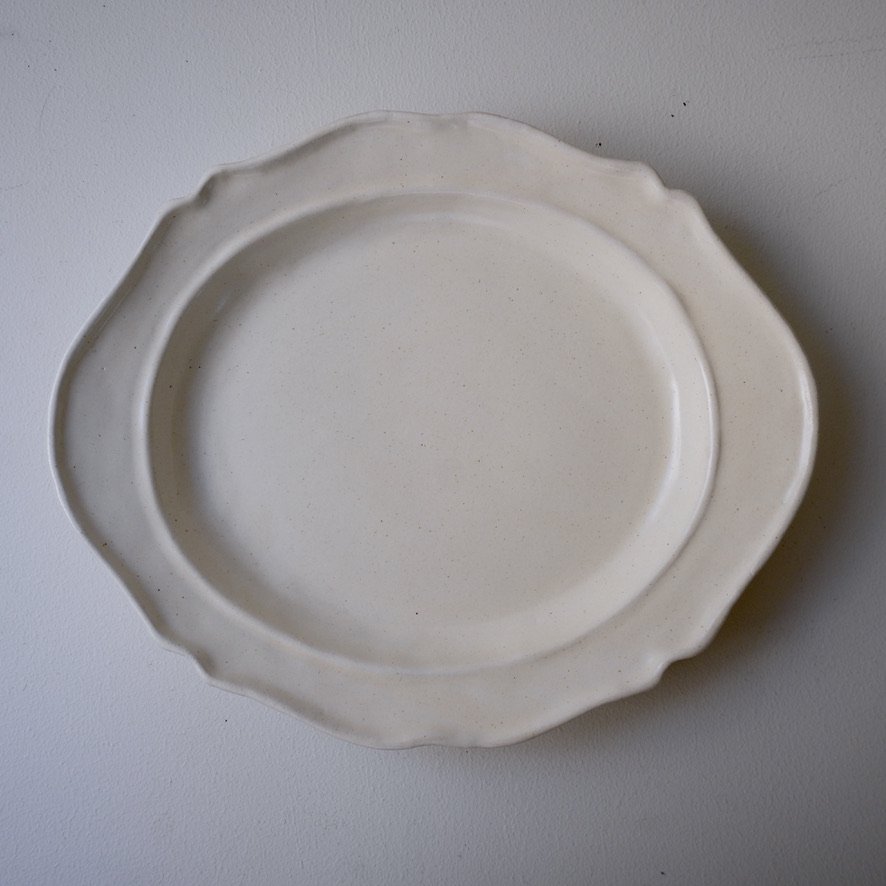 白釉オーバル皿