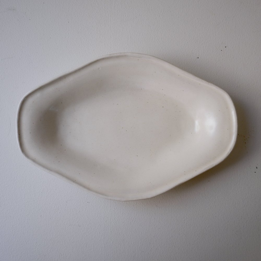 白釉木瓜型皿