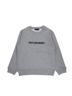 PRETO AND BRANCOORIGINAL EMBROIDERY KIDS SWEAT (GRAY)