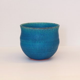 信楽焼　青彩釉　ロックカップ