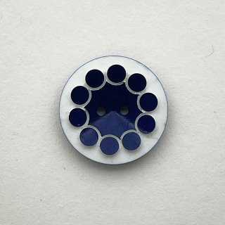 ヴィンテージカゼインボタン（ブルー×ホワイト）