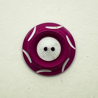 ヴィンテージプラスチックボタン（ローズピンク×ホワイト）