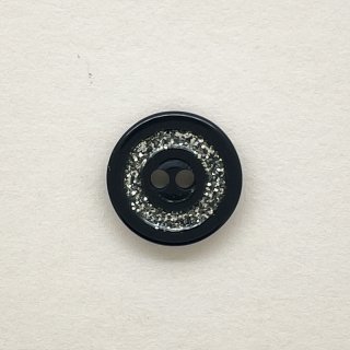 ヴィンテージプラスチックボタン（ブラック×ラメ）
