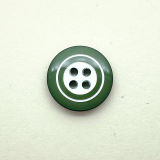 オールドプラスチックボタン（オリーブ×ホワイト）