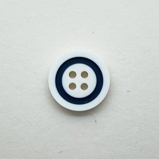 オールドプラスチックボタン（ホワイト×ネイビー）