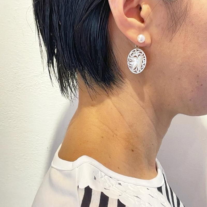 祝開店！大放出セール開催中 ベツレヘムパール Small Oval | 鳥・イヤリング・ピアス - CO アクセサリー