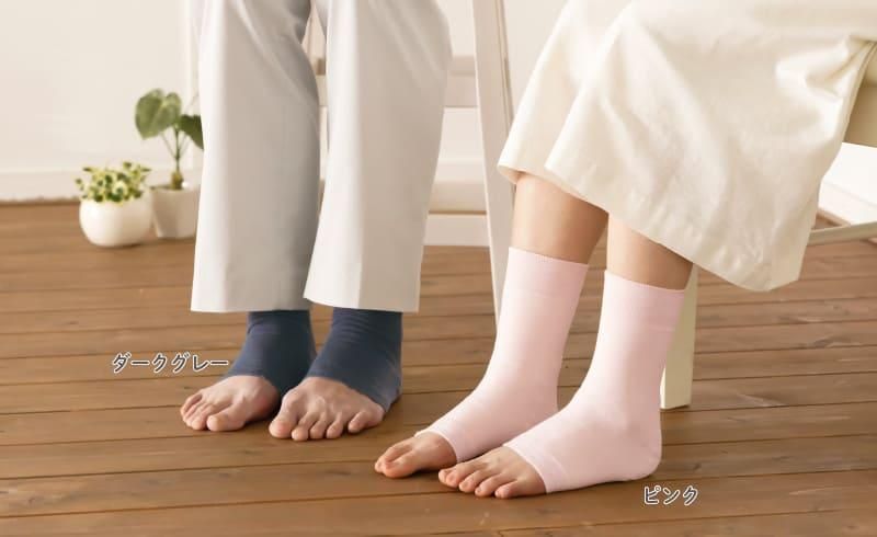 寝ている間に簡単かかとケア 足うら美人おやすみサポーター 山忠日和