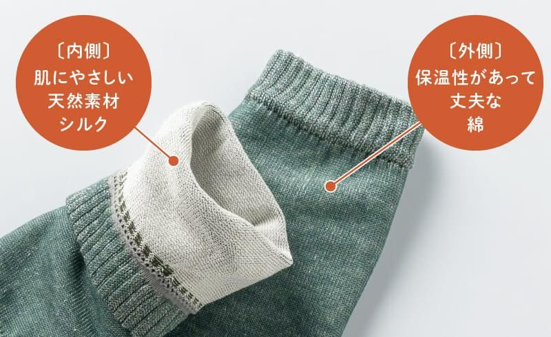 シルクとコットンの薄いレッグウォーマー 冷え対策にあったか靴下、ウォーマーなら山忠日和|株式会社山忠 山忠 シルク マルチウォーマー