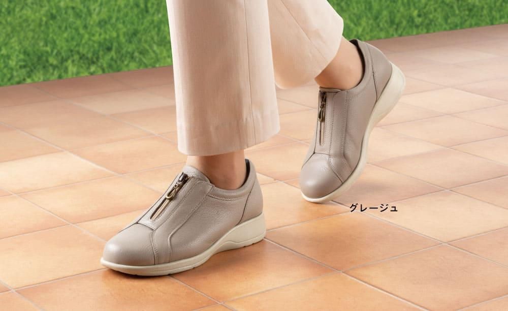 高井さんの靴 5E牛革センターファスナーシューズ - ファッション