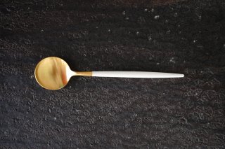 Dessert spoon /  GOA white mat gold | Cutipol