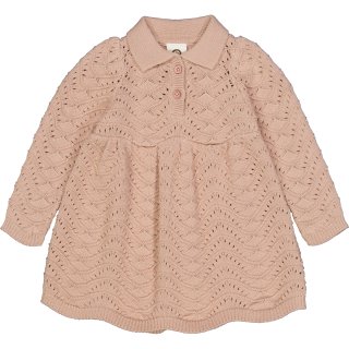 Knit needle out long sleeve dress baby