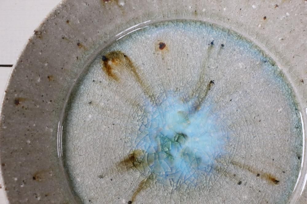 宮城陶器 / 8寸皿 灰釉白土 - mofgmona traveling shop online