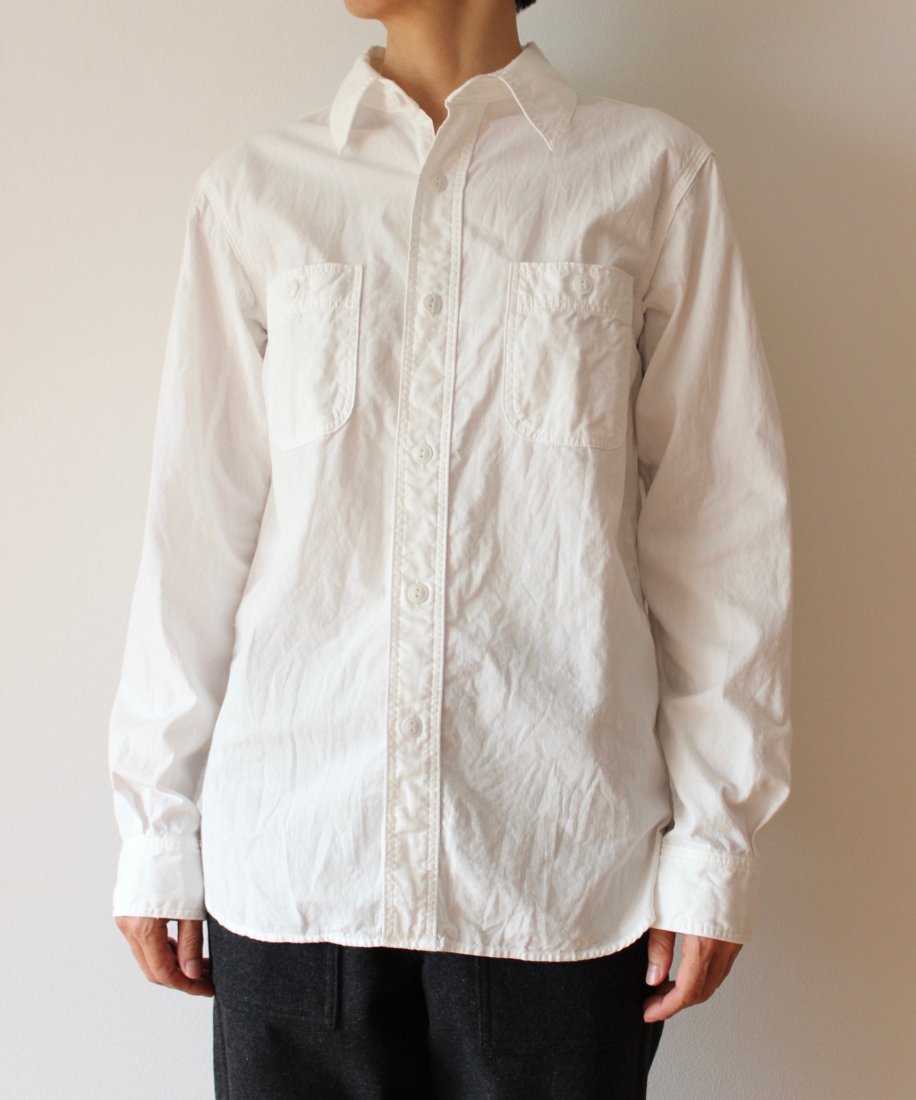 or Slow 01-8070-69 ユニセックスワークシャツ ホワイト - タチバナ ...