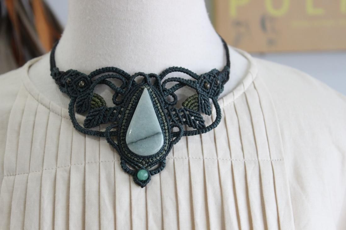 1257 マクラメハンドメイドネックレス