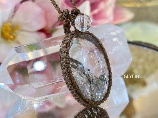 天然石マクラメ編みネックレス（サイズ調節可能タイプ）No.09-16