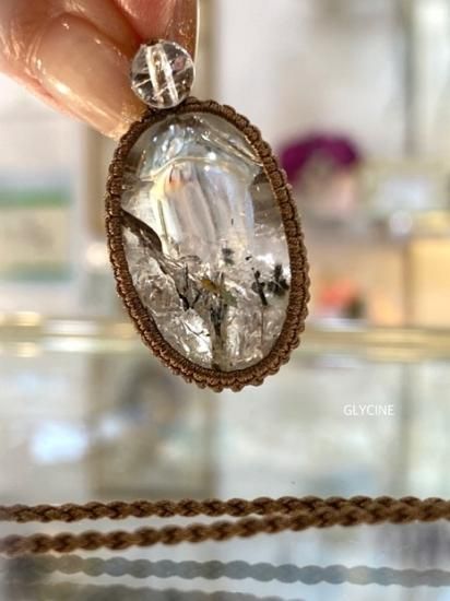 天然石マクラメ編みネックレス（サイズ調節可能タイプ）No.09-16