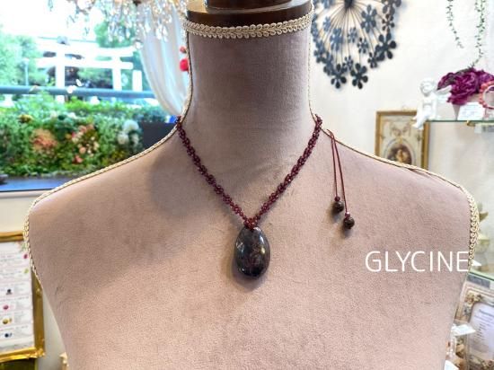 のマクラメネックレス 静かな水晶☆ルチルインガーデンクォーツ マクラメネックレス