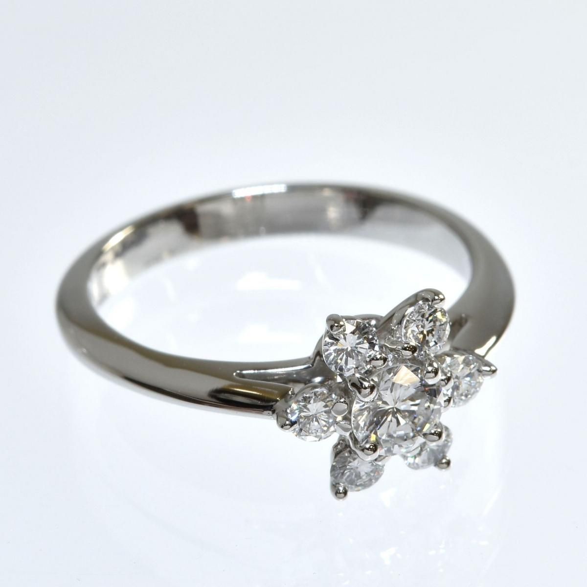 c700 美品ティファニーダイヤビーンプラチナリングPT 約6.5号