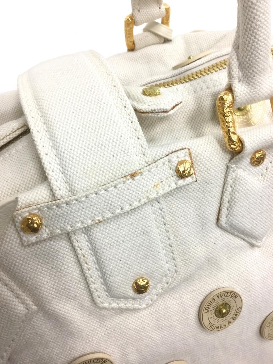 LOUIS VUITTON ルイヴィトン ハンドバッグ ポルカドッツ・パナマ ボウリィ ティンカーベル M95409 ゴールド金具 美品  53546