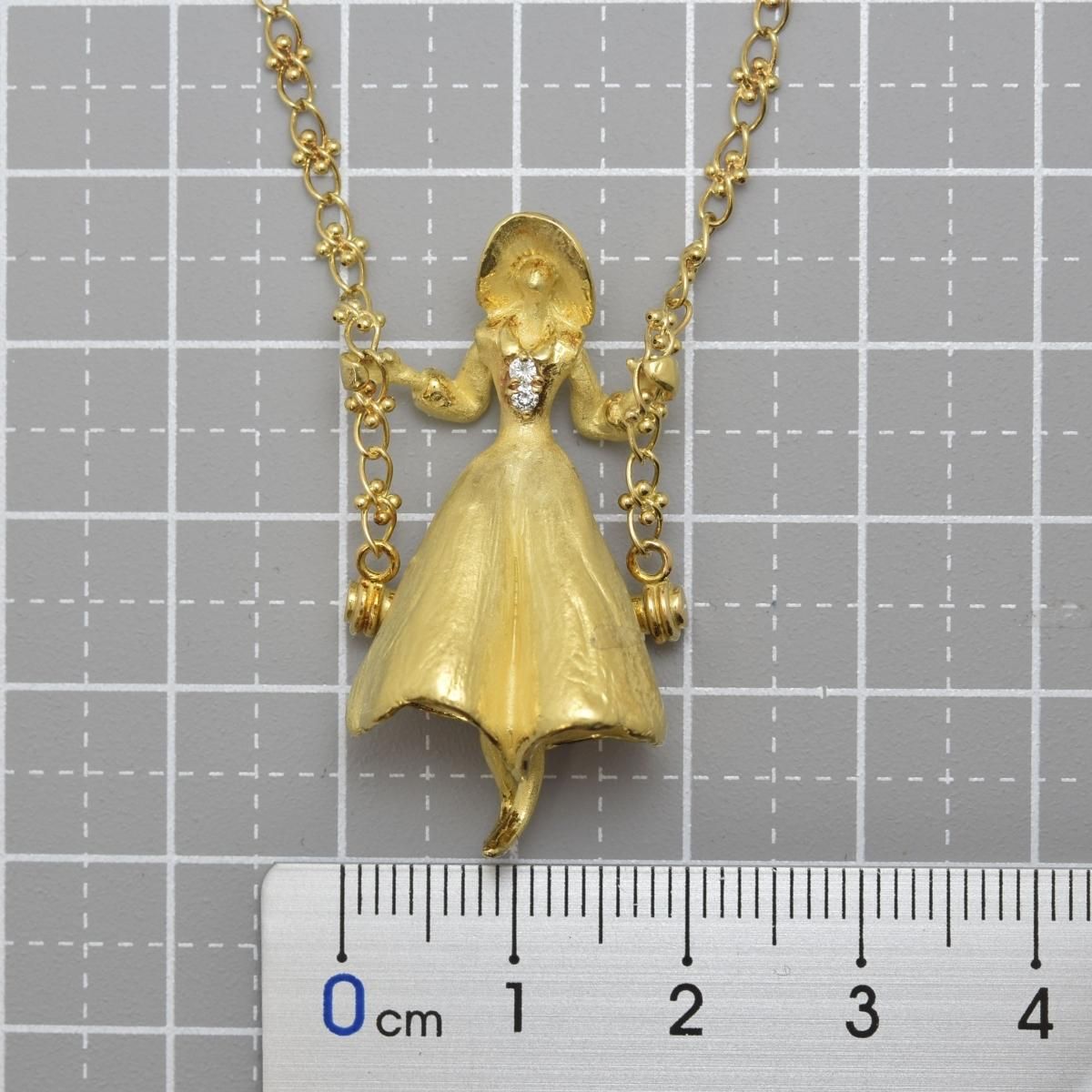 友安昭 K18 ダイヤネックレス 13.7g/D0.031ct☆TOMOYAS ダイヤ
