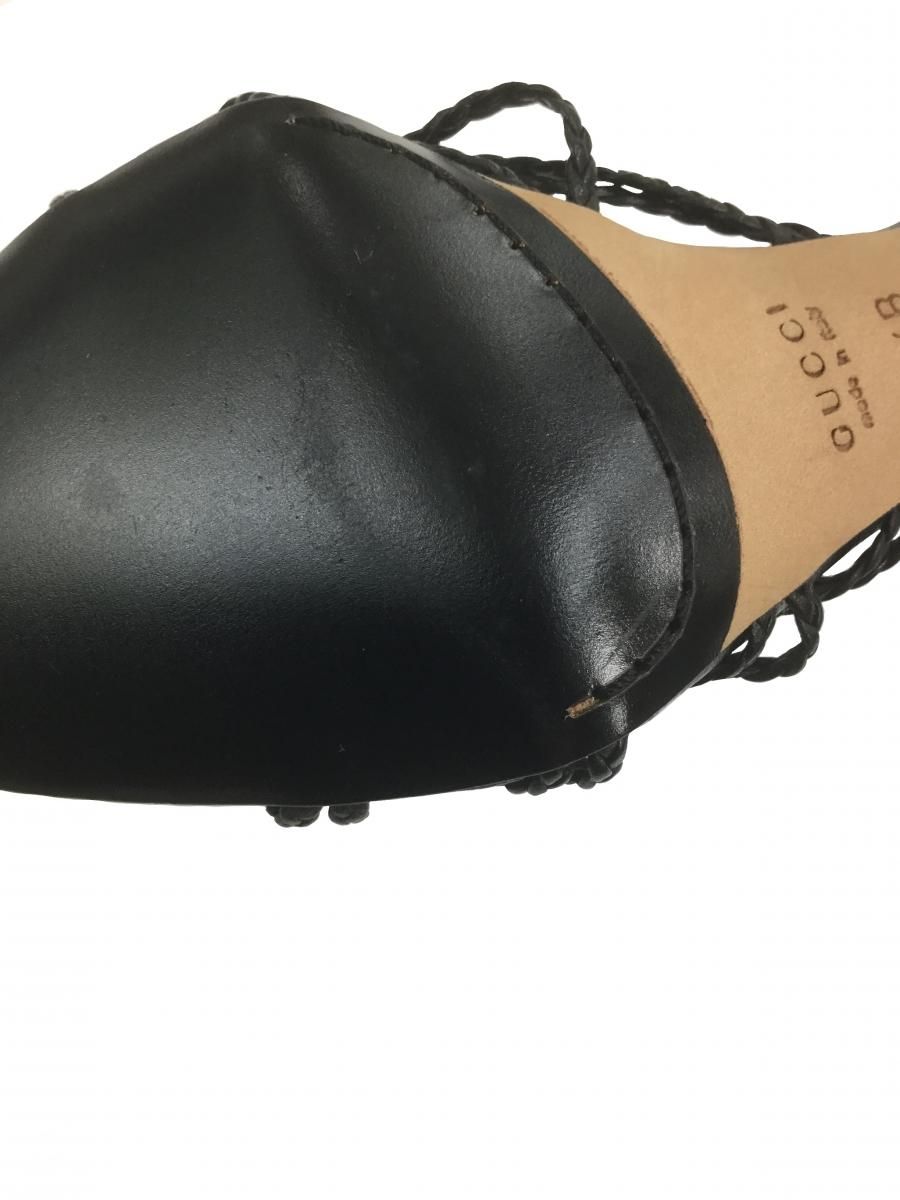 【美品】グッチ パンプス ミュールサンダル GG柄 オープントゥ ピンヒール グッチ/GUCCI/ミュール/サンダル/ピンヒールサンダル/編み上げ