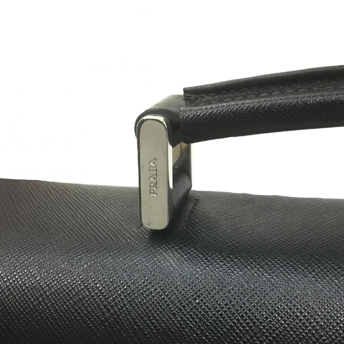 【良品】PRADA プラダ　ブリーフケース　サフィアーノレザー　ブラック　メンズ ブラック サフィアーノレザー ブリーフケース | PRADA - 日本