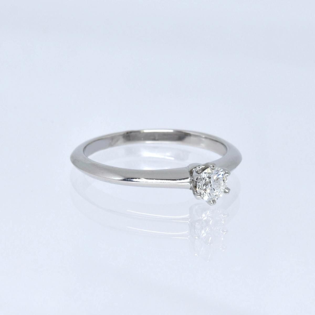 ティファニー Pt ダイヤリング 1Pダイヤ D0.23ct 3.2g ☆ VVS1/G