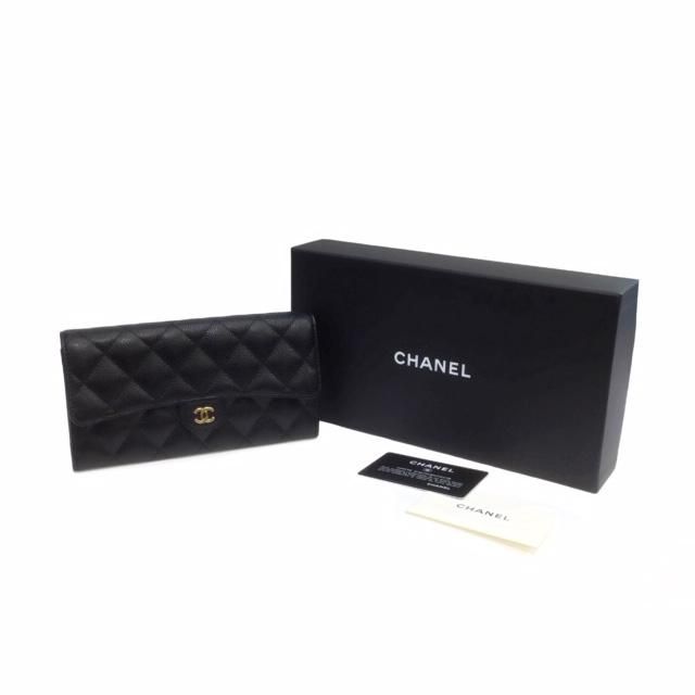 美品】CHANEL/シャネル/長財布/キャビアスキン/ココマーク/ウォレット