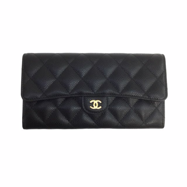 美品】CHANEL/シャネル/長財布/キャビアスキン/ココマーク/ウォレット