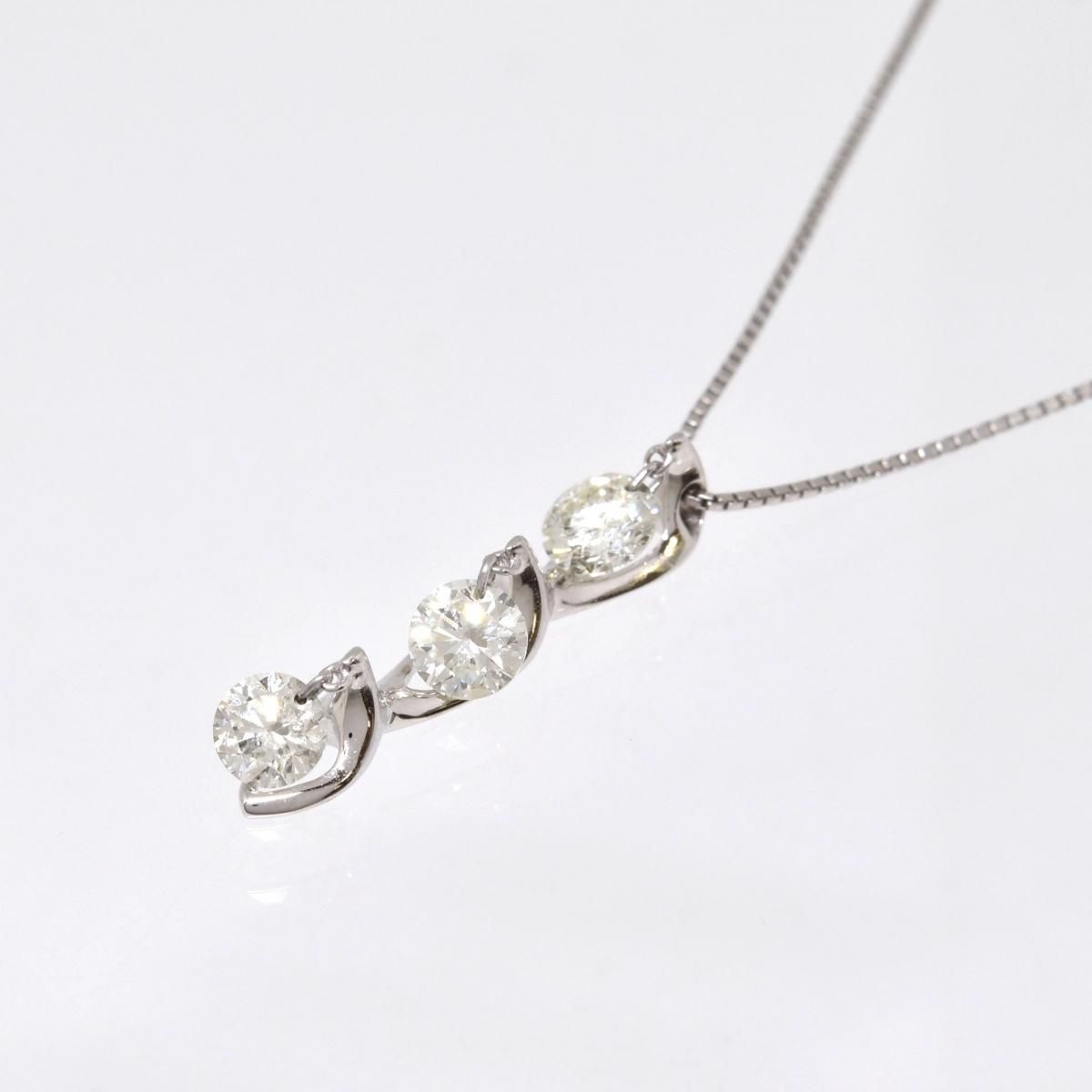 K18WG ͥå쥹 D1.00ct 3.3g  46cm ۥ磻ȥ