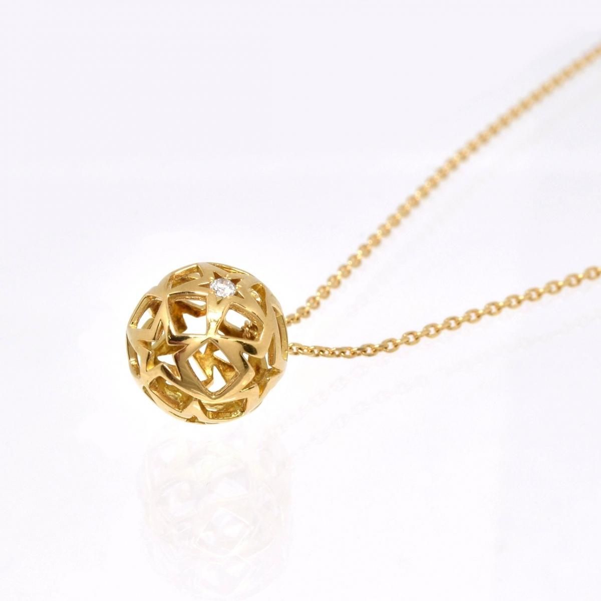 K18YG 奨꡼ ͥå쥹 D0.01ct 2.3g  50cm STARJEWELRY  