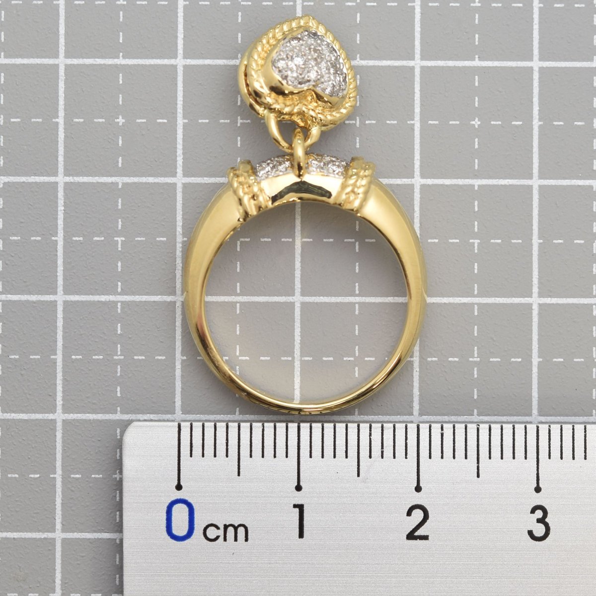 K18YG/K18WG ダイヤリング D0.23ct R0.04ct 7g ☆ #12 ゴールド