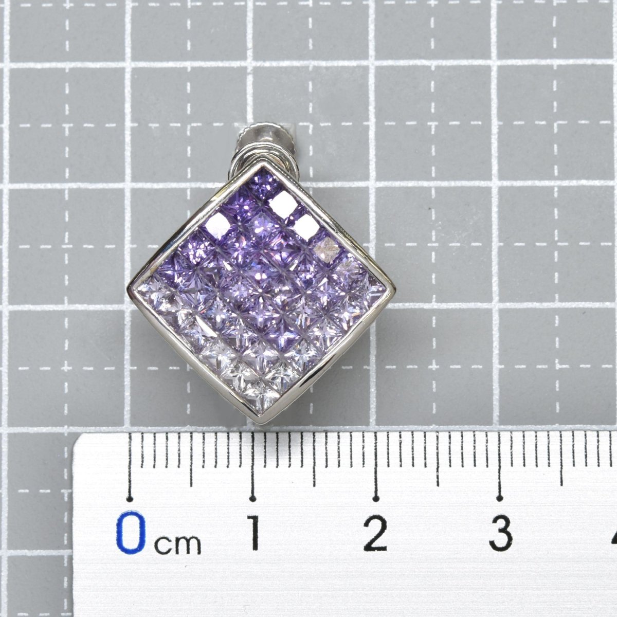 ジュネ K18WG/K14WG サファイアイヤリング S6.86ct 12.4g ☆ ホワイト