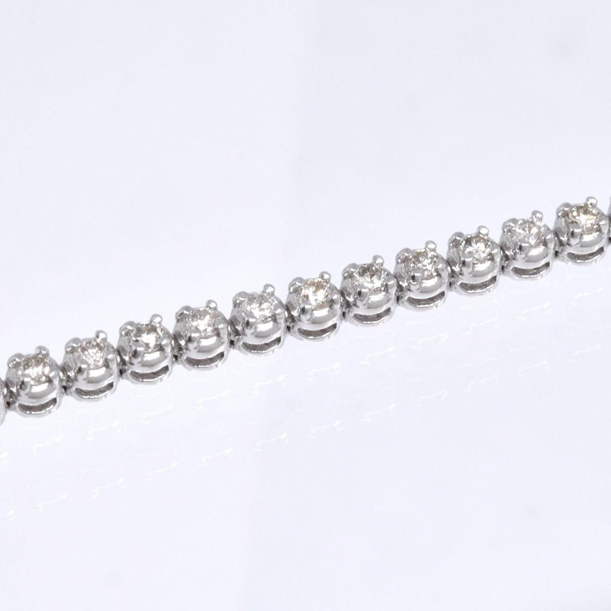 K18WG ダイヤブレスレット D1.00ct 6.1g ☆ 18cm ホワイトゴールド