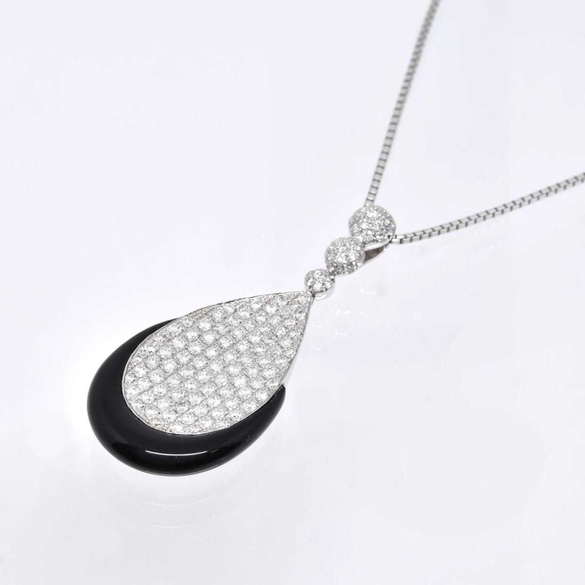 K18WG ˥ͥå쥹 D1.14ct 9.2g  40cm  ۥ磻ȥ