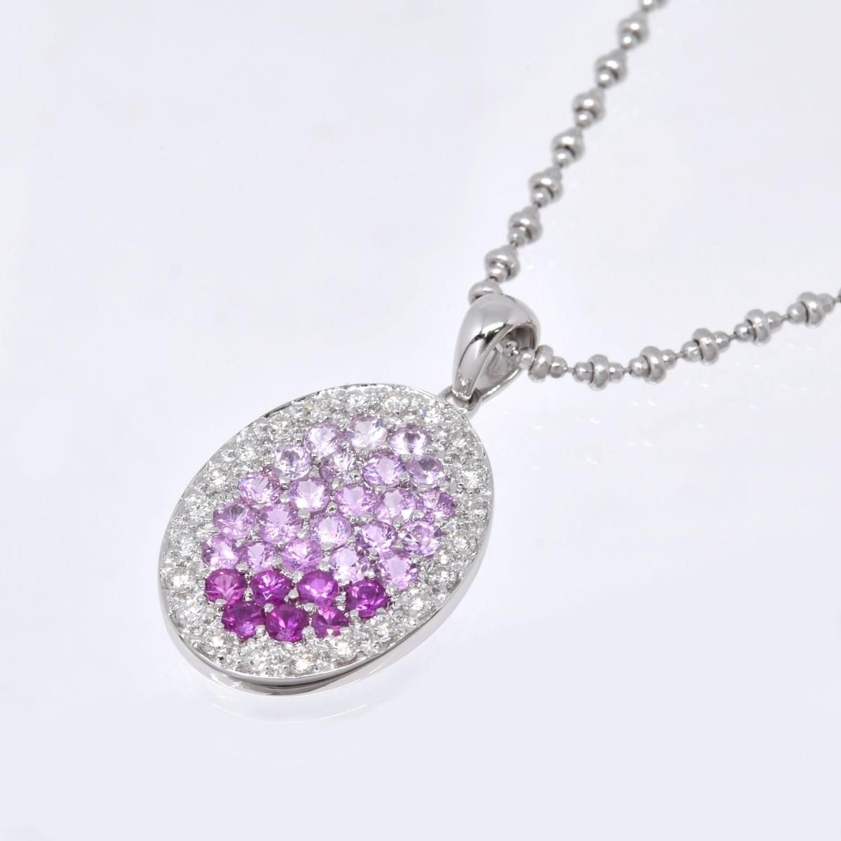 K18WG ԥ󥯥եͥå쥹 PS1.50ct D0.36ct 8.5g  40cm  ۥ磻ȥ