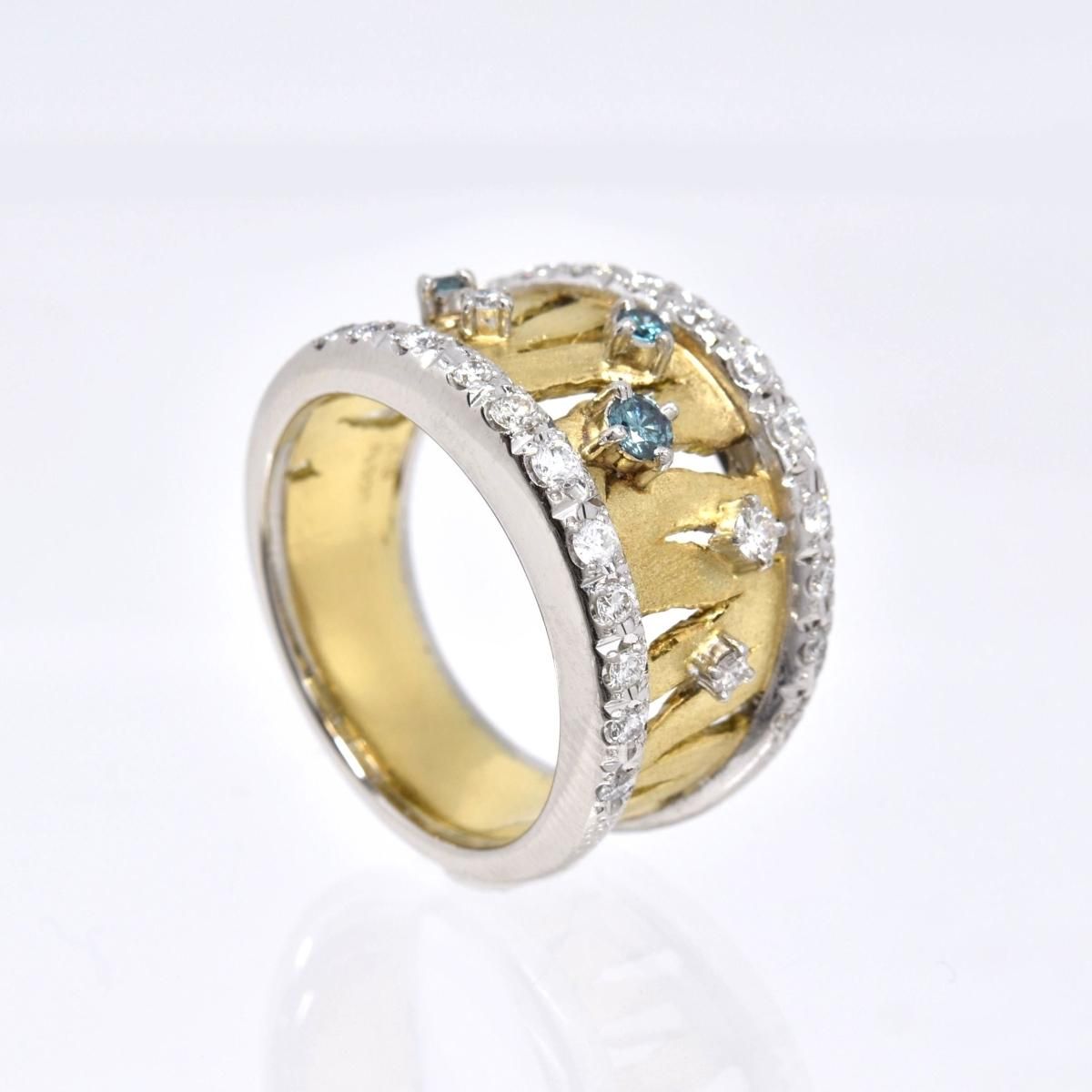 K18YG/Pt ⸭ ֥롼 BD0.14ct D0.44ct 12.3g  #13   ץ ä