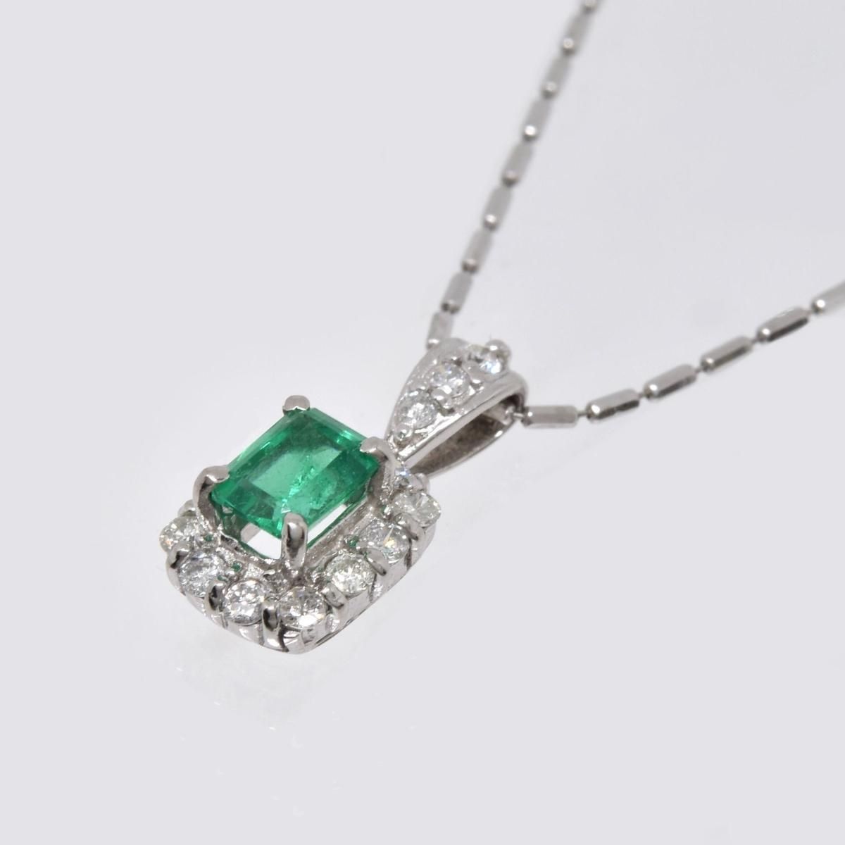 K18WG/Pt ɥͥå쥹 E0.38ct D0.24ct 3g  45cm  ۥ磻ȥ ץ