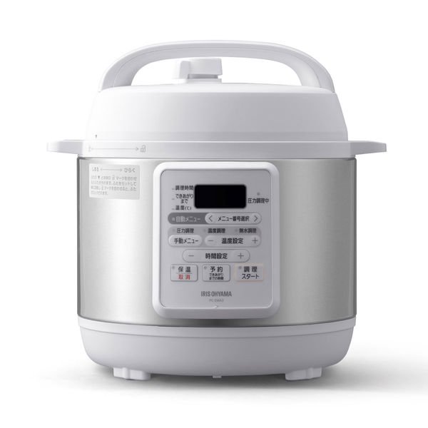 新品★アイリスオーヤマ 電気圧力鍋 PC-EMA3　◆ IRIS OHYAMA 3L ヘルシー ホワイト 炊飯器 圧力鍋 電気鍋