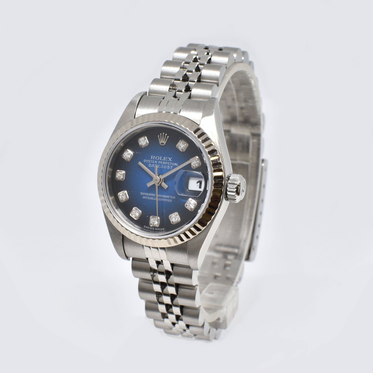 ŹƬʡۥå ǥȥ㥹 79174G 10P Y֡ӻ ư ROLEX DATEJUST K18WG/SS ƥ쥹 ۥ磻ȥ ֥롼ǡ