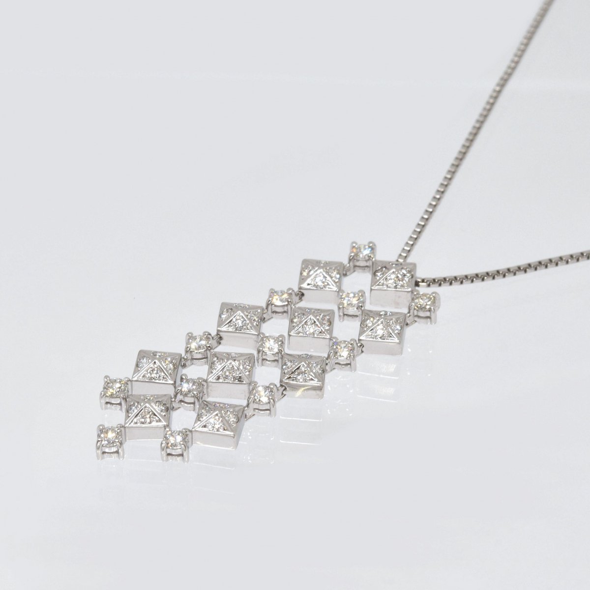 K18WG ͥå쥹 D1.00ct 9.7g  60cm ۥ磻ȥ