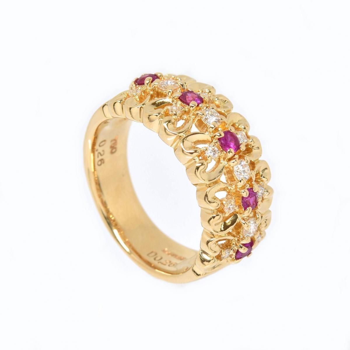 ルビーリング❣️18K❣️12.5号❣️ルビー指輪❣️着画有❣️ K18 ダイヤ ルビーリング #12.5 – ALINA