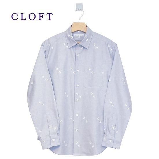 SOLD OUT】CLOFT クロフト イヌ柄 犬柄 PAW(肉球)刺繍超長綿OX SOLD OUT】CLOFT クロフト イヌ柄 犬柄 PAW(肉球)刺繍超長綿OX