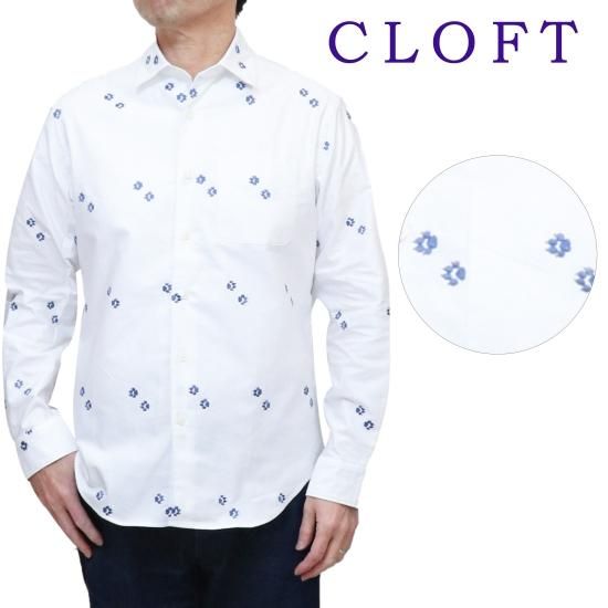 残りわずか】CLOFTクロフト 犬柄 PAW(肉球)刺繍超長綿OX 残りわずか】CLOFTクロフト 犬柄 PAW(肉球)刺繍超長綿OX