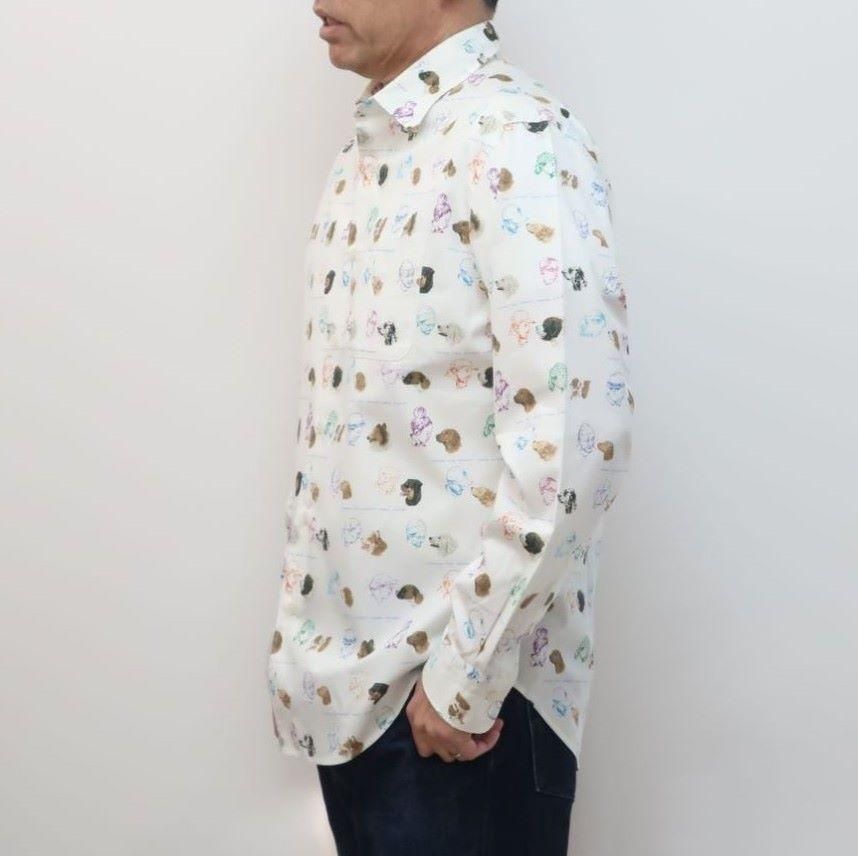 CLOFT 犬柄 長袖プリントシャツ「独りじゃつくれないもの